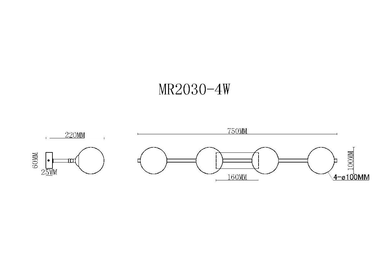 Настенный светильник MyFar Valency MR2030-4W