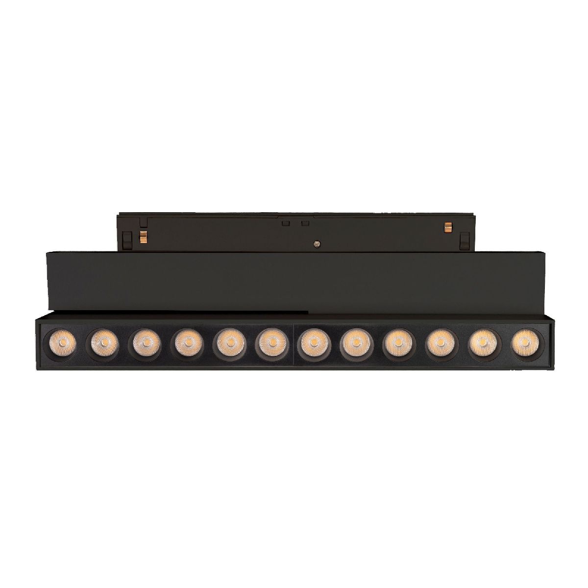 Трековый магнитный светильник Arlight MAG-ORIENT-DOTS-FOLD-S230-12W Warm3000 (BK, 30 deg, 48V) 042014