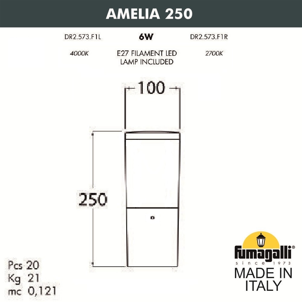 Ландшафтный светильник Fumagalli AMELIA 250 DR2.573.000.WYE27