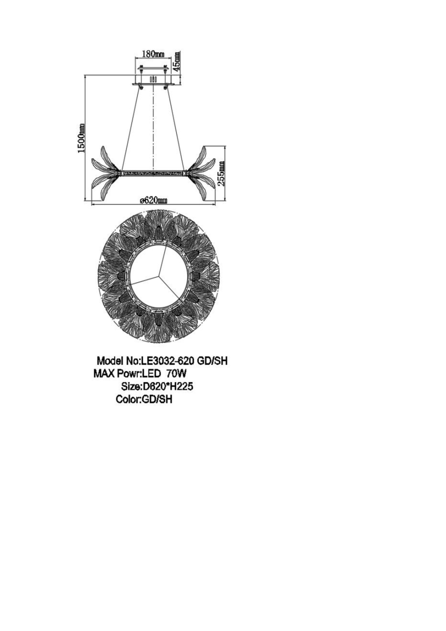 Подвесная люстра Jardin LE3032/620 GD/SH
