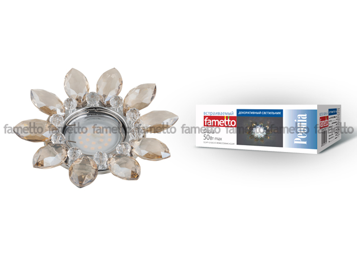 Встраиваемый светильник Fametto Peonia DLS-P112 GU5.3 CHROME/COGNAC+CLEAR 10542