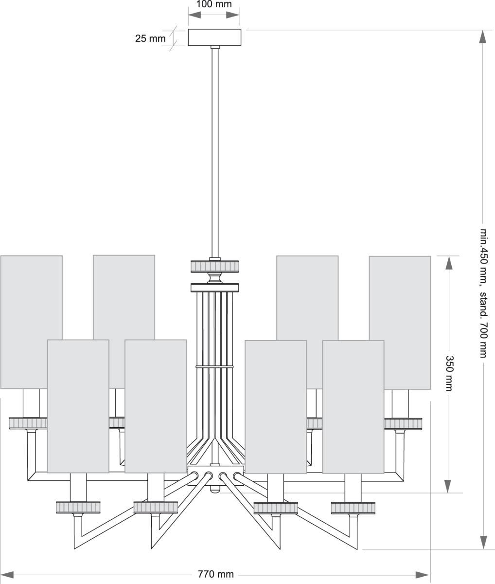 Люстра на штанге Kutek Genova GEN-ZW-8(P/A)