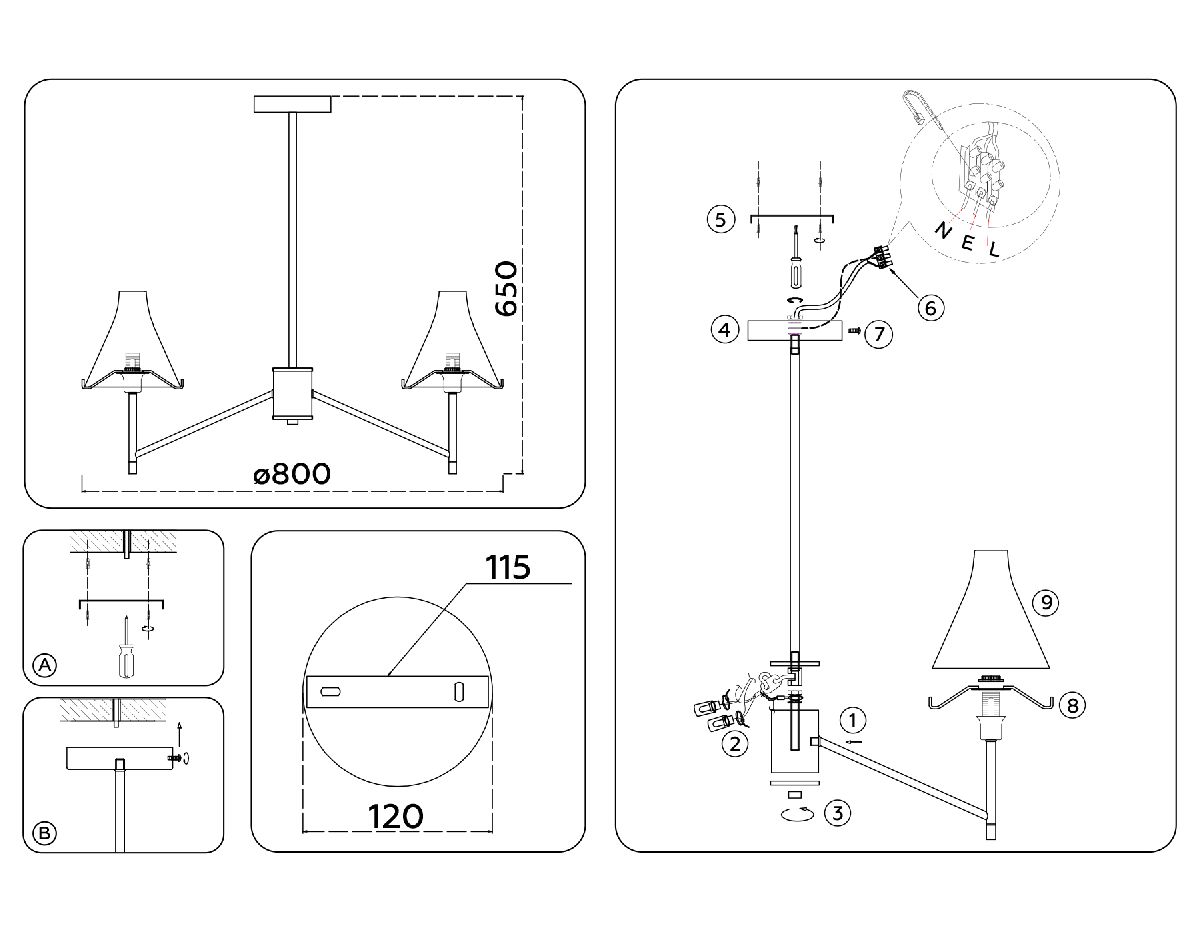 Люстра на штанге Ambrella Light High Light Modern LH57125