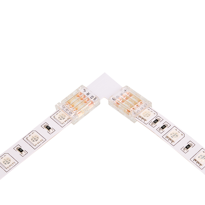 Коннектор угловой для ленты SMD RGB шириной 10мм, комплект 3шт. WOLTA WLS-4PIN-RGB-10MM-L