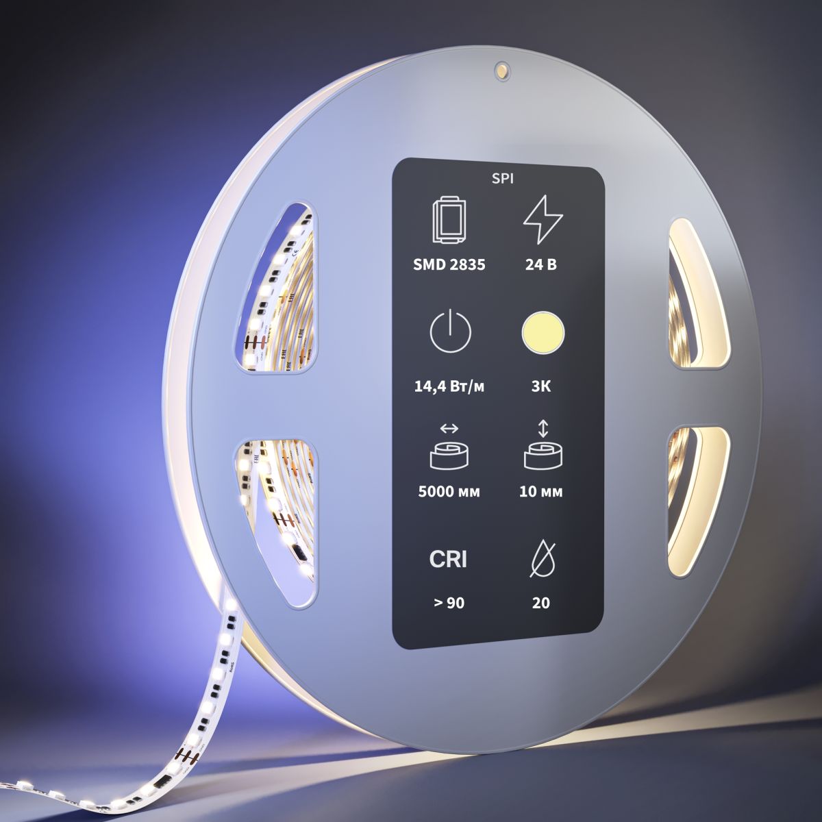 Светодиодная лента Maytoni Led Strip 24В 2835 14,4Вт/м 3000K 5м IP20 201252