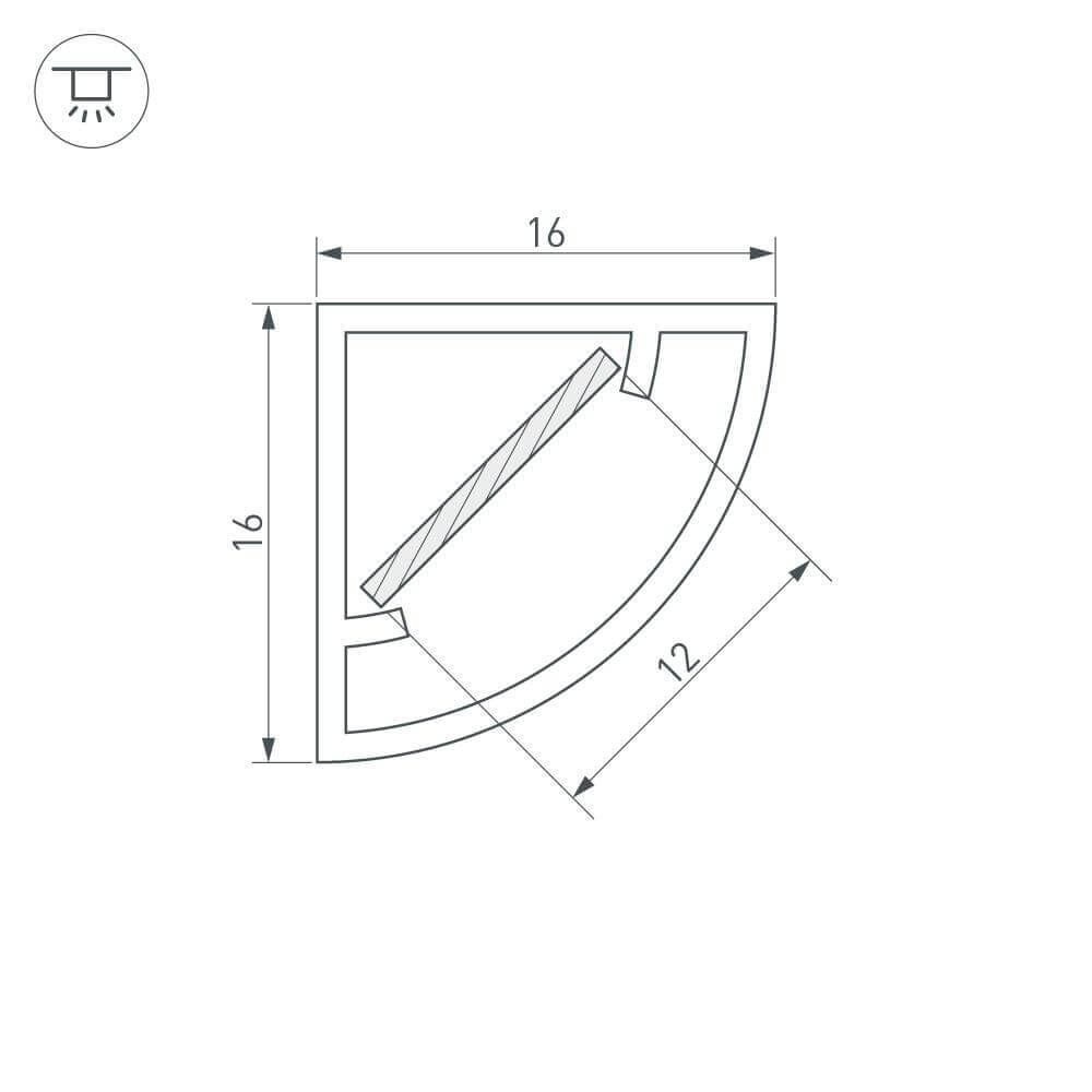 Профиль Arlight WPH-KANT-H16-2000 OPAL 023166
