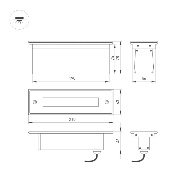 Ландшафтный светильник Arlight LTD-Line-Tilt-S210-8W Day4000 034827