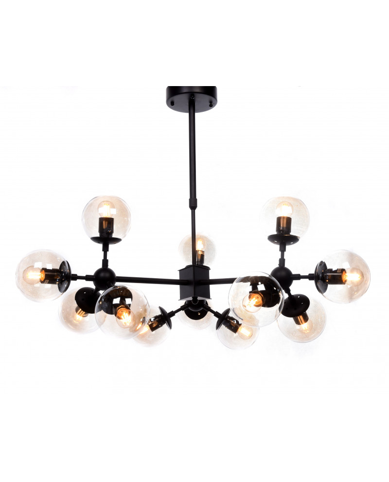 Люстра на штанге Lumina Deco Zodiak LDP 160-12 BK+TEA