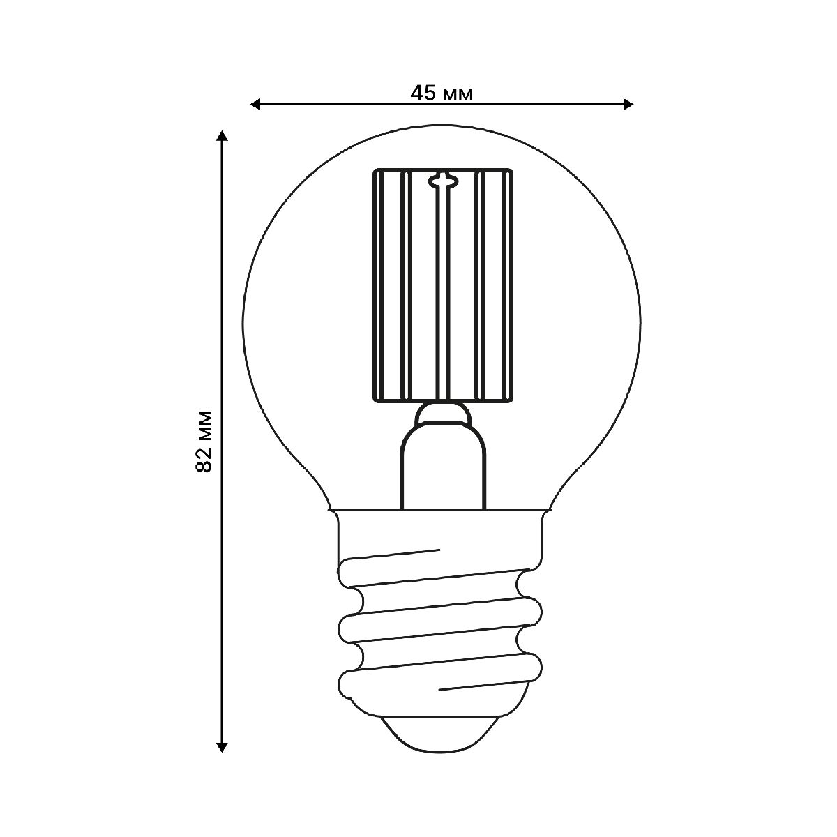 Лампа светодиодная филаментная Uniel LED-G45-4W/4000K/E27/CL GLY01TR UL-00011941