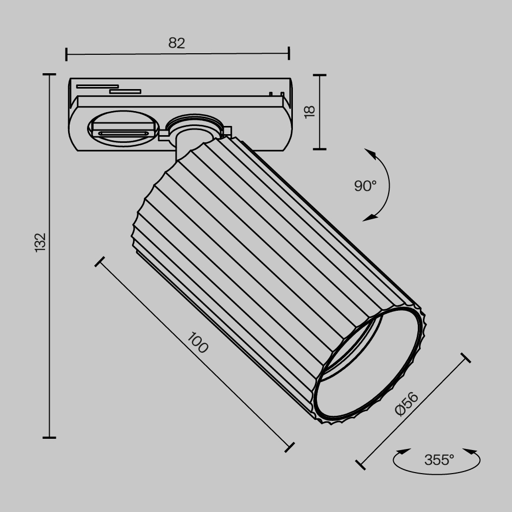 Трековый однофазный светильник Maytoni Calipso TR218-1-GU10-W