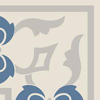 ETRURIA DESIGN VINTAGE Pattern 20: Bordura Angolo Bicolore (Bianco decoro Perla/Cobalto)