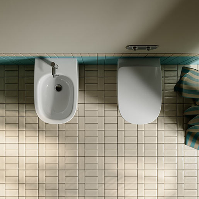 Artceram Seta Биде напольное 36х54см., 1 отверстие, покрытие Saniglaze, цвет: белый