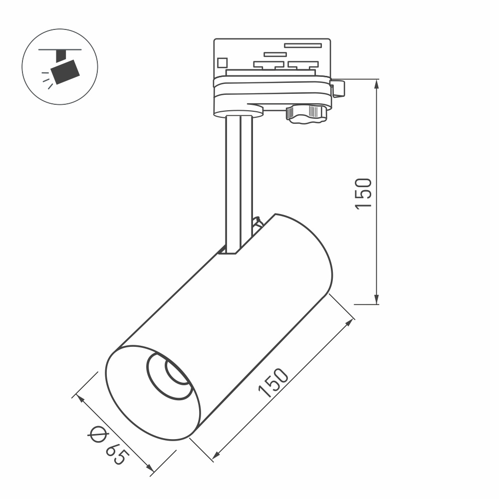Трековый светильник Arlight SP-Polo-Track-Leg-R65-8W Day4000 027468