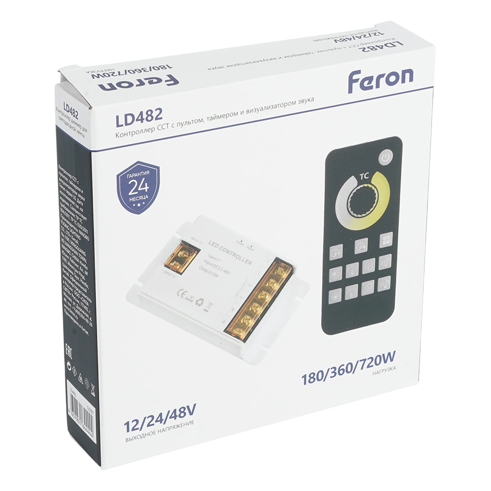 Контроллер CCT с пультом, таймером и визуализатором звука Feron LD482 12-24-48V 52097