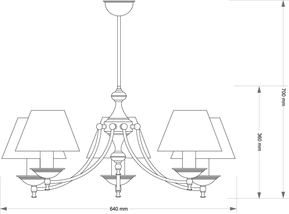 Люстра на штанге Kutek San Marino Lampshade SAN-ZW-5(Z/A)CR