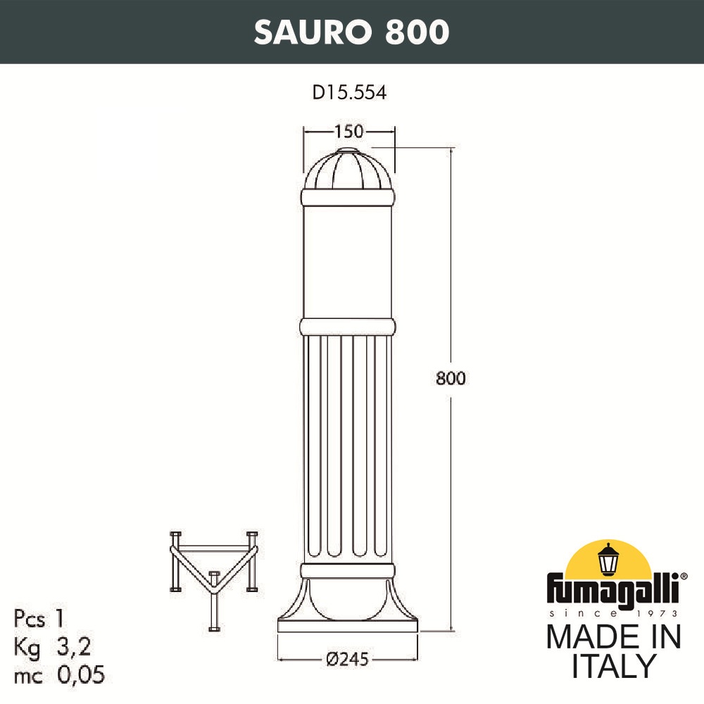 Ландшафтный светильник Fumagalli Sauro D15.554.000.BYF1R