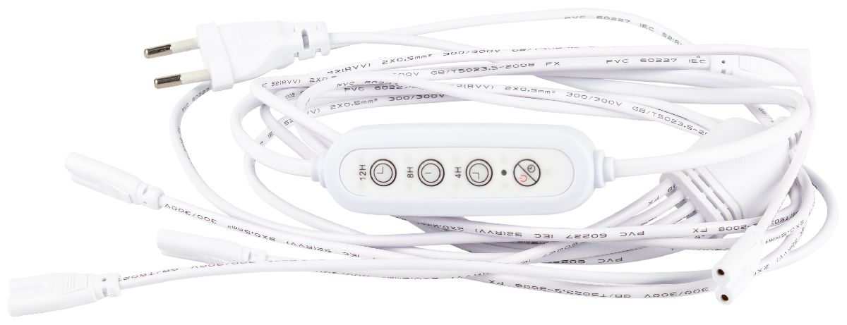 Разветвитель сетевой для линейных светильников Эра 5х IEC C7 2pin+timer (4/8/12 H) 2 м Б0066923