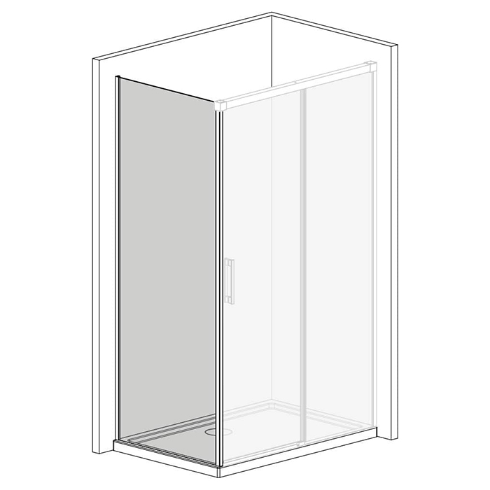 Radaway Idea KDJ Боковая стенка 100см, левая, стекло прозрачное, покрытие Easy Clean, профиль: хром