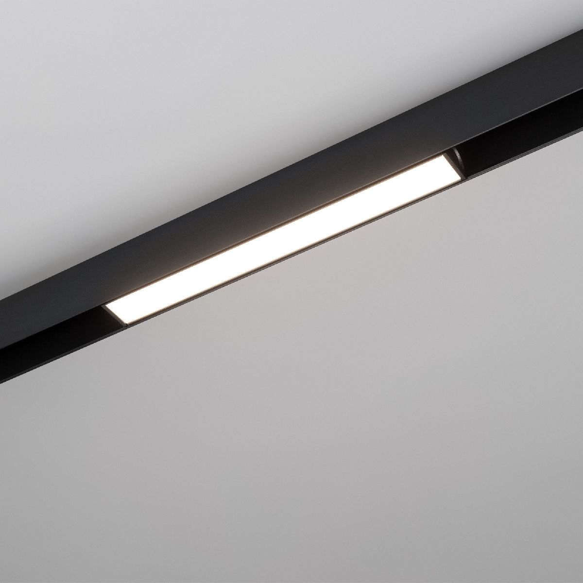 Трековый магнитный светильник Arlight MAG-FLAT-25-L200-6W Day4000 (BK, 100 deg, 24V, DALI) 046331