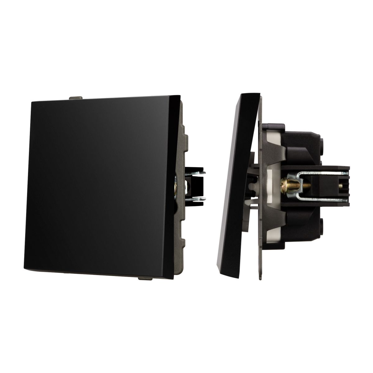 Механизм выключателя одноклавишный проходной Arlight SWT-TENDO-MKP1-PL-BK (230V, 10A) 054041