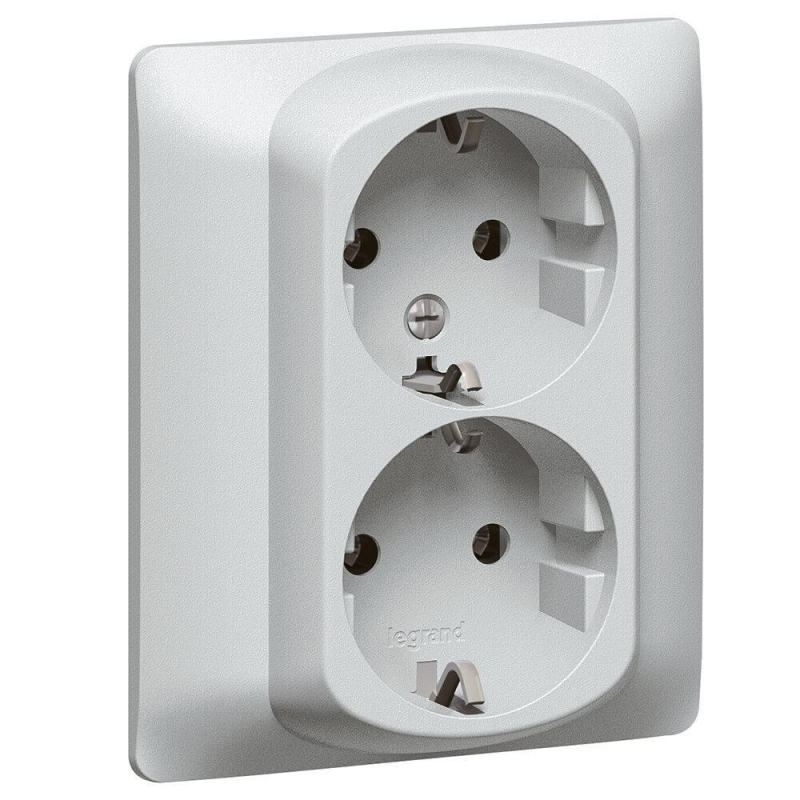 Розетка 2х2К+3 Legrand Galea Life 16A 250V с/з винтовой зажим алюминий 771330