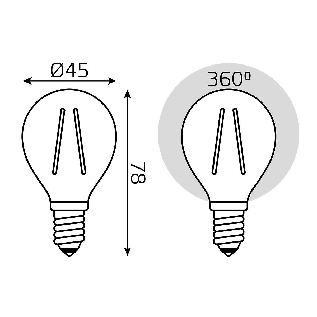 Лампа светодиодная Gauss Filament Elementary E14 10W 2700K 52110