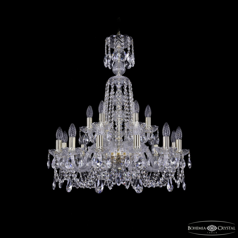 Подвесная люстра Bohemia Ivele Crystal 1402/12+6/240/XL-77 G
