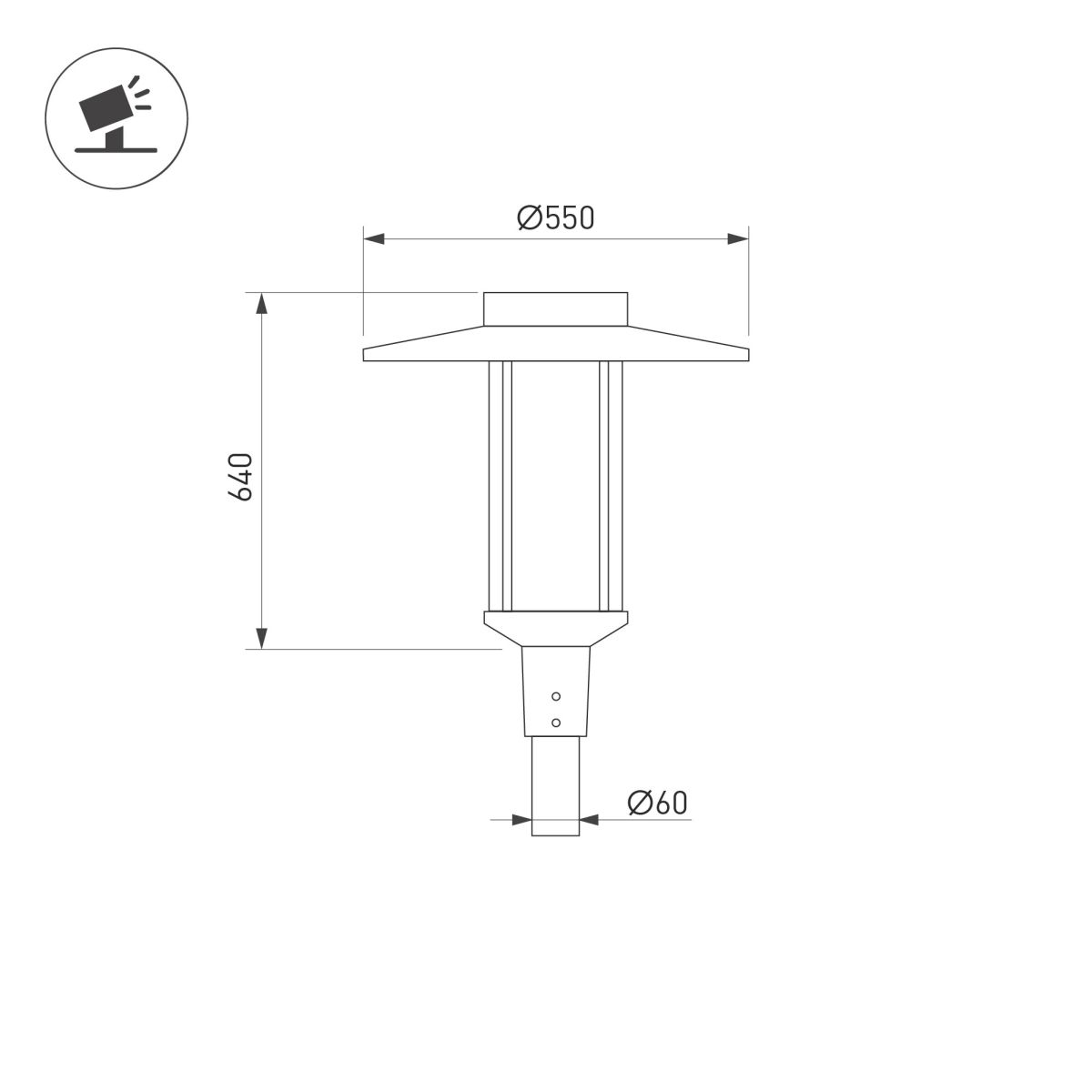 Уличный светильник Arlight ALT-MASAR-50W Warm3000 (BK, 150x30 deg, 230V) (IP65 Металл) 057268