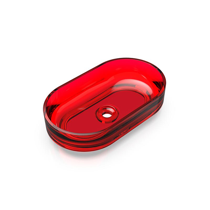 Knief Ellipse Shape Раковина накладная 55x32x14см, без отв, из полимерного материала, цвет: Rubin # 040