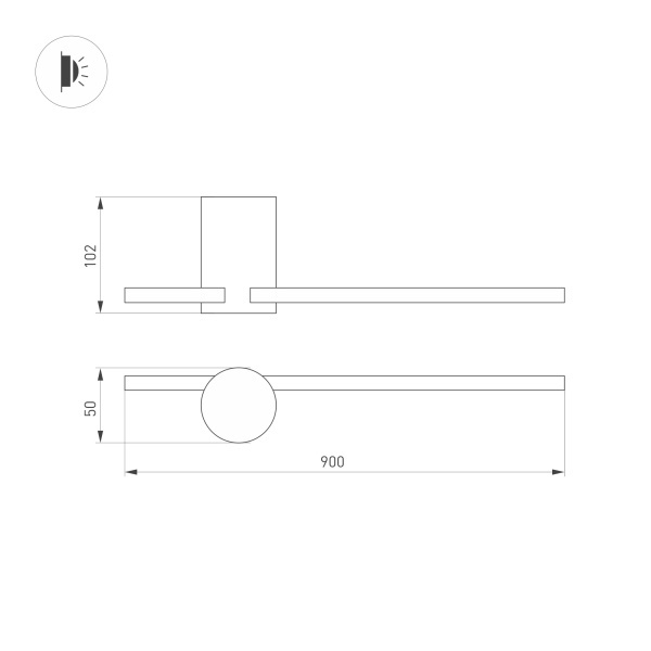 Настенный светильник Arlight SP-Vinci-S900x55-10W Day4000 035684
