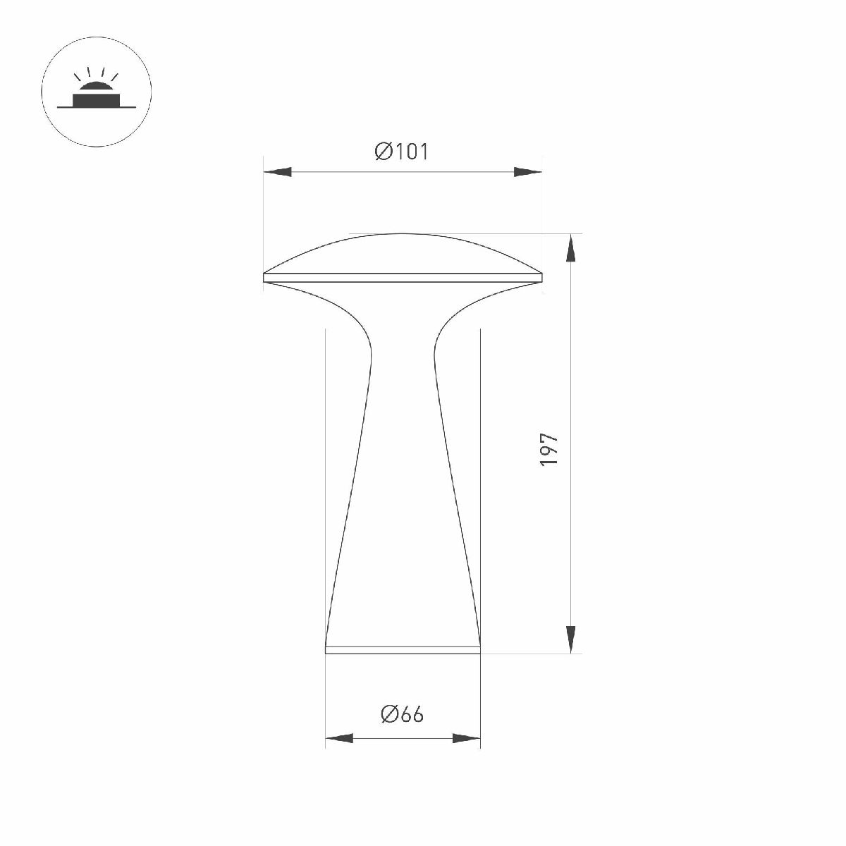Уличная настольная лампа Arlight SP-COLLADA-TAB-1.5W Warm3000-MIX (RD, 123 deg) 044361