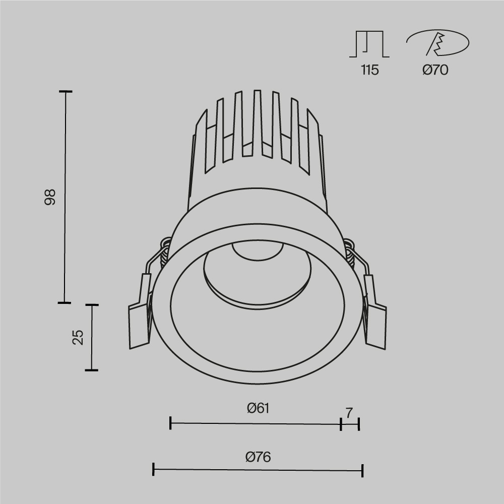 Встраиваемый светильник Maytoni Dip DL117-15W-2.7K-W