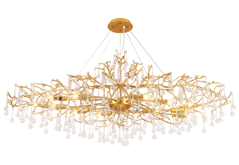 Подвесная люстра Crystal Lux REINA V2 SP12 L1500 GOLD PEARL
