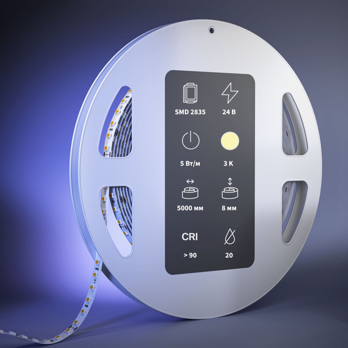 Светодиодная лента Maytoni Led Strip 24В 2835 5Вт/м 3000К 5м IP 20 201318