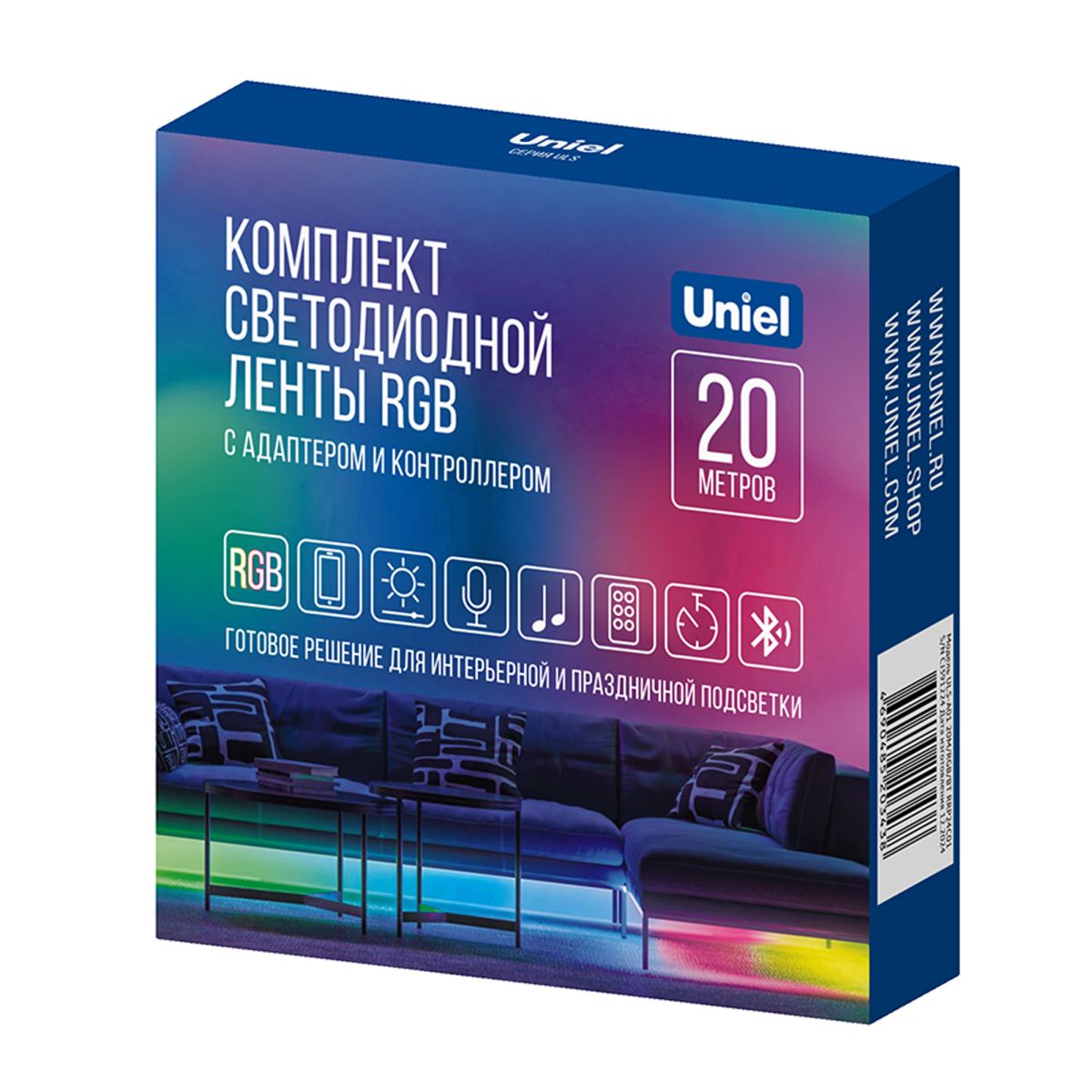 Светодиодная лента (комплект) Uniel ULS-A01 20M/RGB/BT RRP24C01 UL-00012816