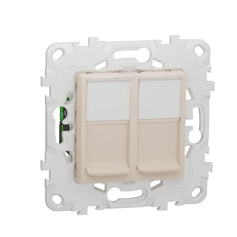 Розетка компьютерная RJ45X2 Schneider Electric Unica New Cat. 6 UTP NU542044
