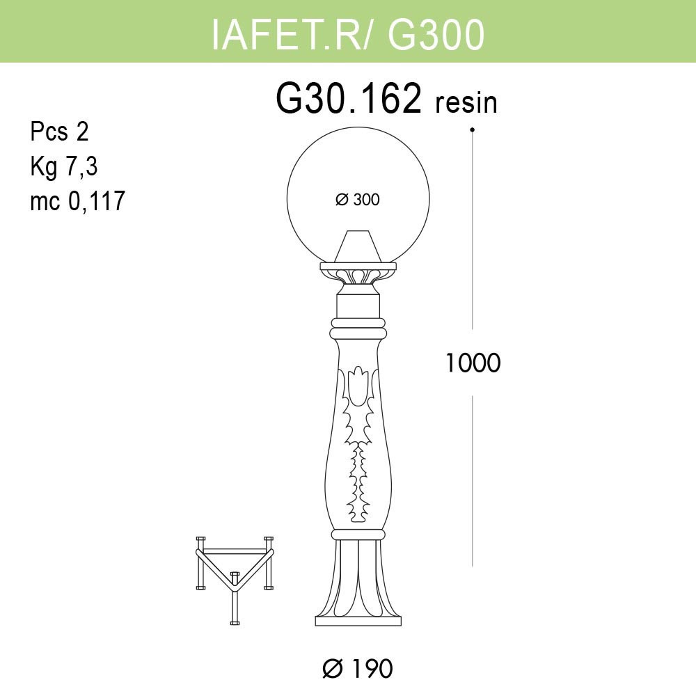 Уличный светильник Fumagalli Iafaet.R/G300 G30.162.000.BZE27