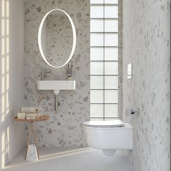 Kerama Marazzi Elegance Зеркало Анри 52см, подвесное, сенсор смена цвета подсветки и диммер, цвет: белый