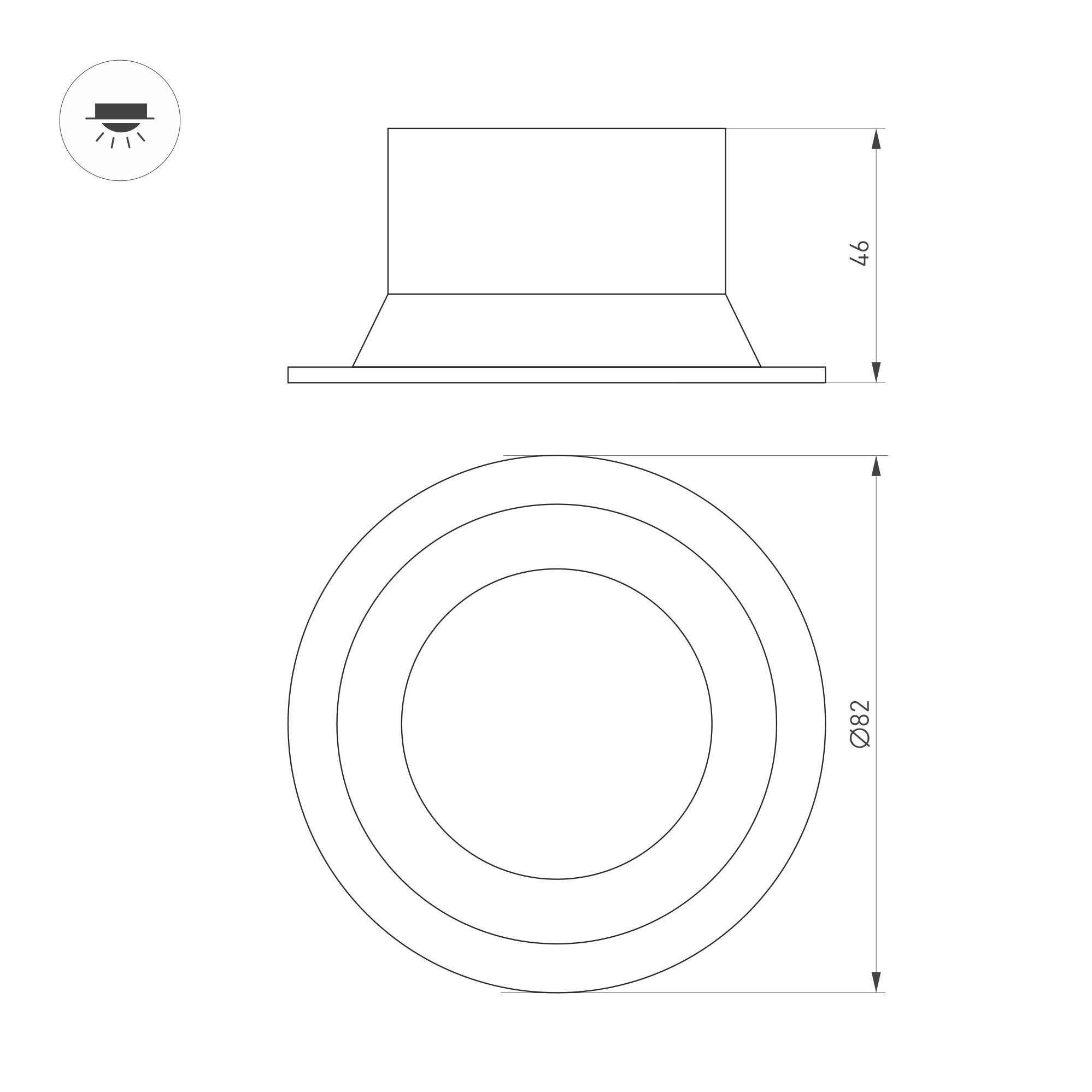 Встраиваемый светильник Arlight MS-BREEZE-BUILT-R82-9W Day4000 (BK, 80 deg, 230V) 035610
