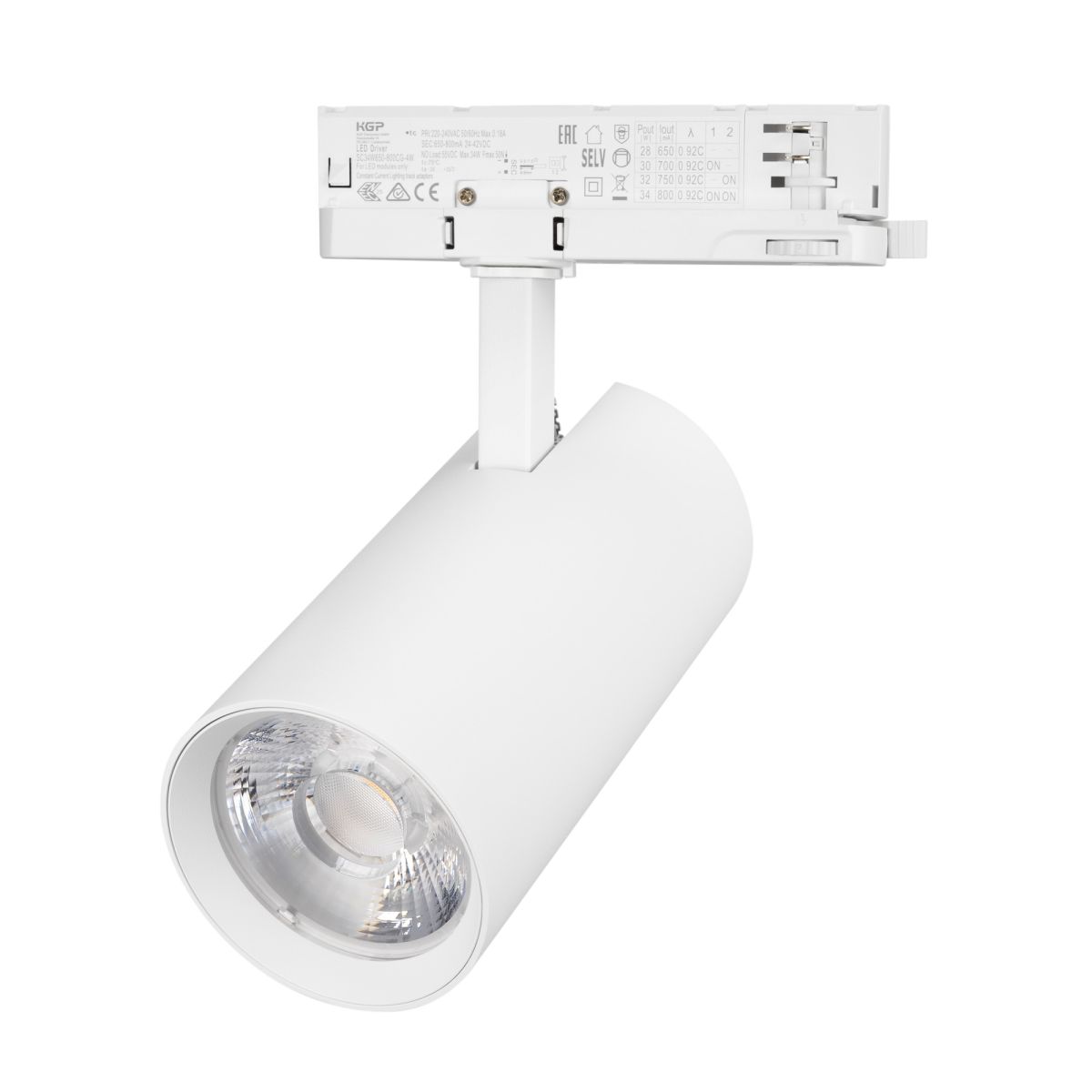 Трековый трехфазный светильник Arlight LGD-GERA-TRUECOLOR-4TR-R90-30W Warm3000 CRI98 (Белый, 15 deg, 230V) (IP20 Металл) 059933