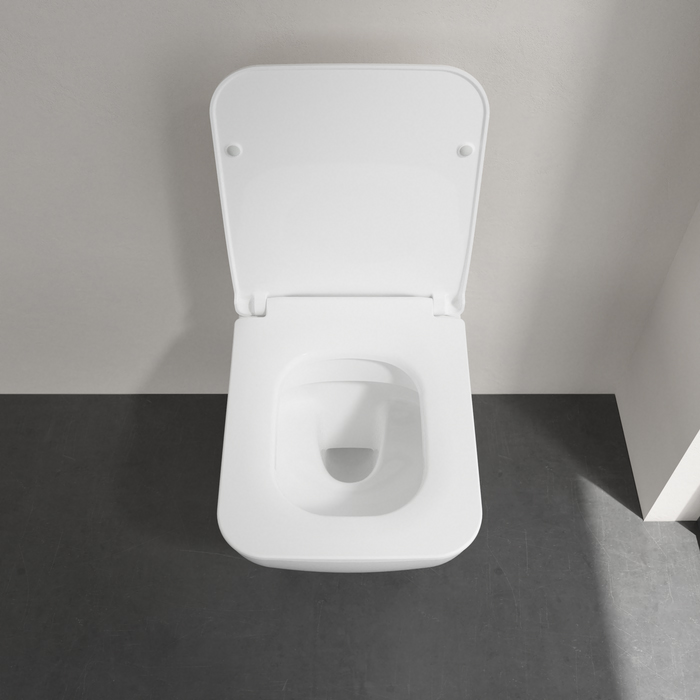 Villeroy&Boch Venticello Унитаз подвесной 37.5х56х33см., безободковый, в комплекте сиденье SlimSeat Line c микролифтом, CeramicPlus, цвет: альпийский белый