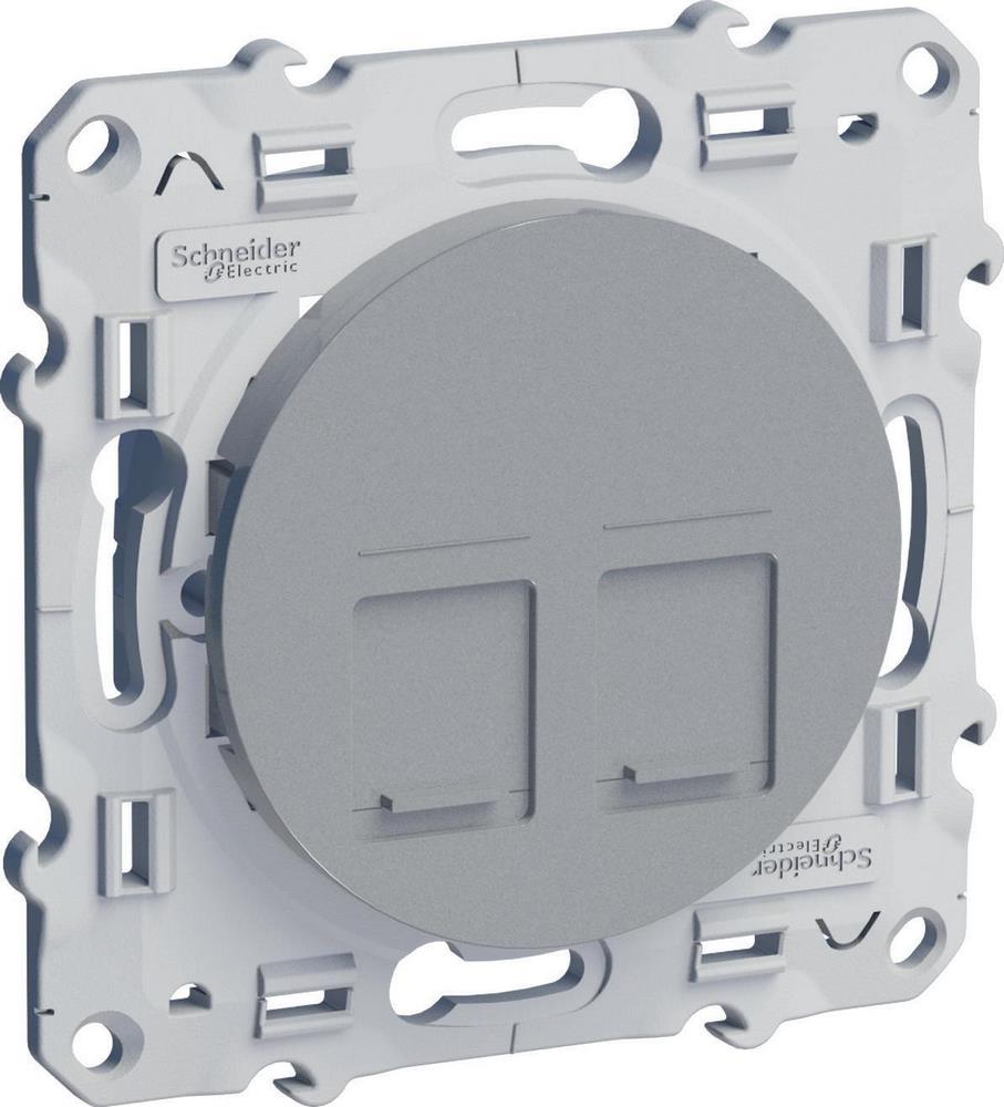 Розетка RJ45 двойная Schneider Electric Odace S53R481