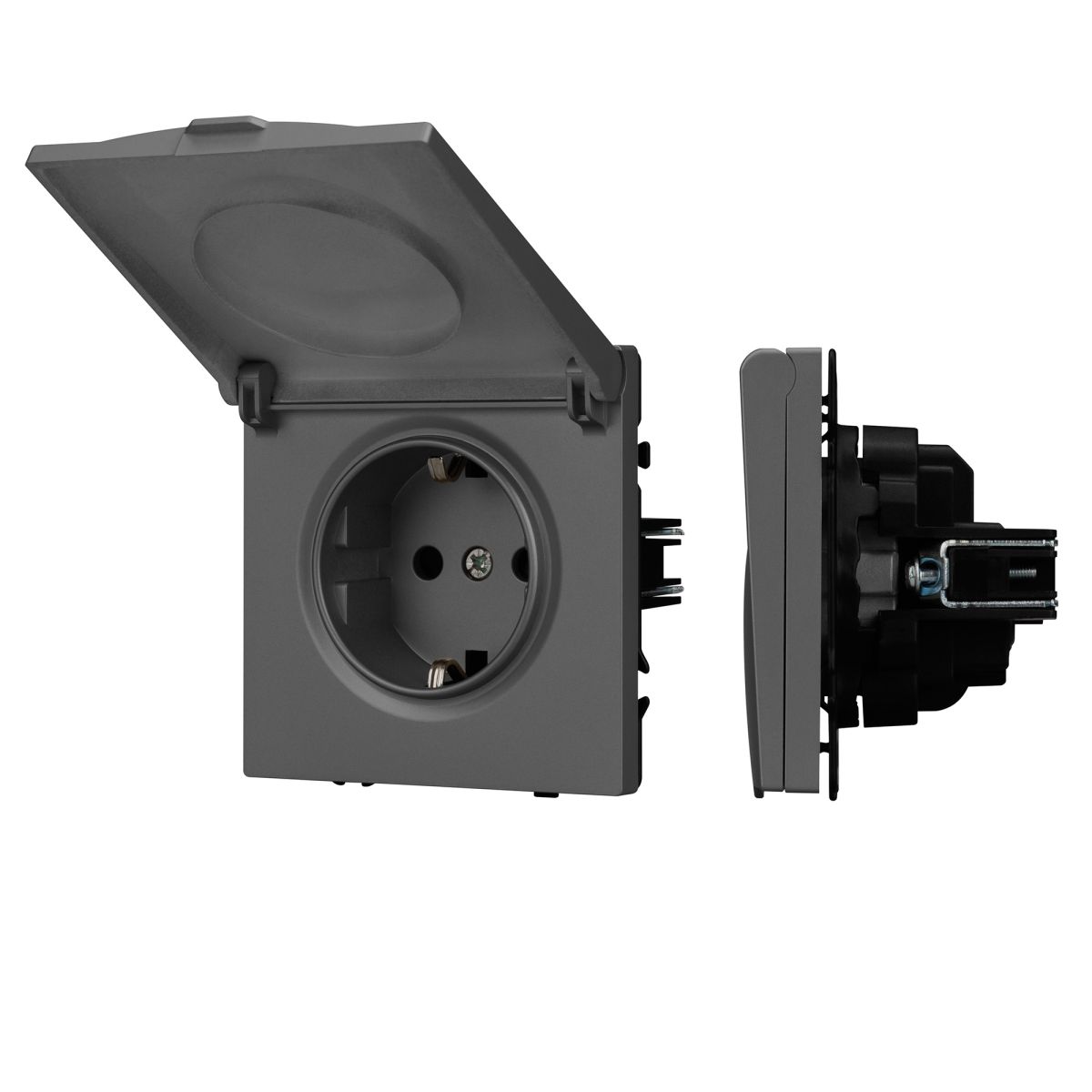 Механизм розетки влагозащищённый Arlight SCT-NOBE-MCP-SFPL-GR (230V, 16A) 054283