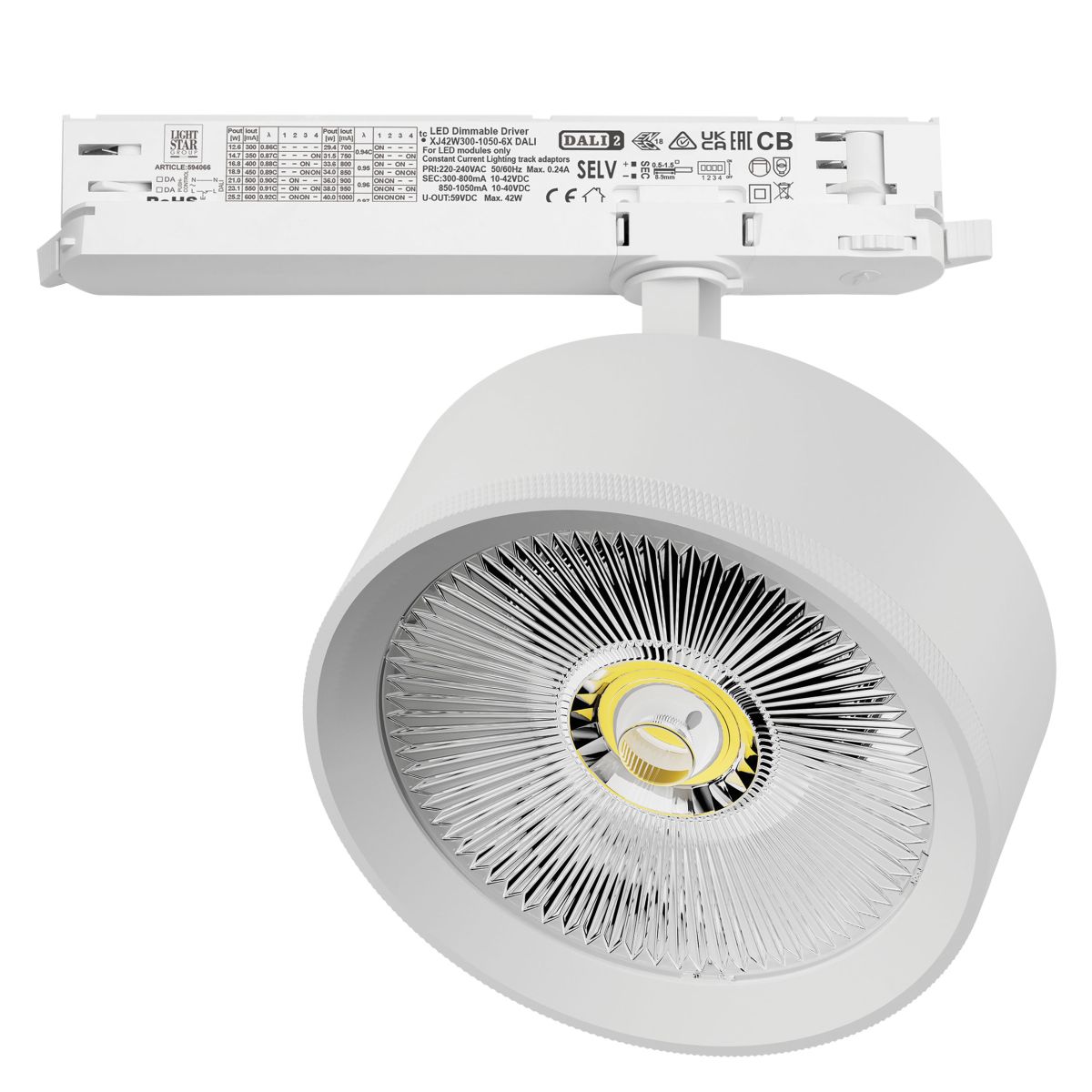 Трековый трехфазный светильник Quattro LED с управлением DALI Lightstar Alta Pro A5746DALI