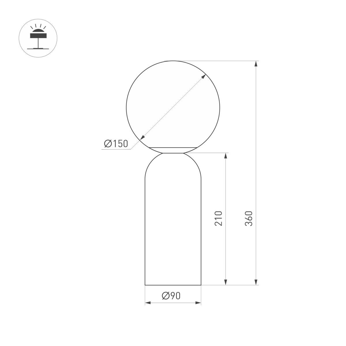 Настольная лампа Arlight SP-SILKA-TAB-R150-6W Warm2700 (WH, 330 deg, 230V, TOUCH-DIM) (IP20, Натуральный шелк) 056890