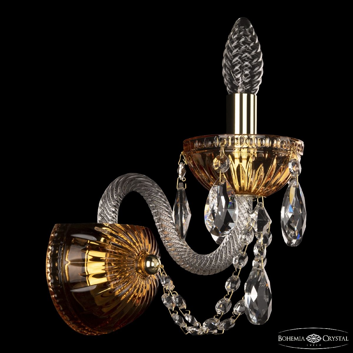 Бра Bohemia Ivele Crystal 5402B/1/141 G Amber/M-1G