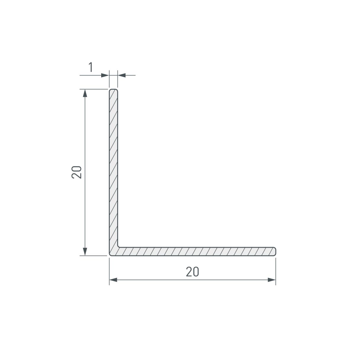 Уголок Arlight ARH-W20x20x1-3000 BLACK (Алюминий) 063300