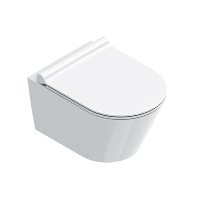 Catalano Zero Унитаз подвесной 50х35см, безободковый, смыв Tornado, покрытие Cataglaze+, цвет белый глянцевый