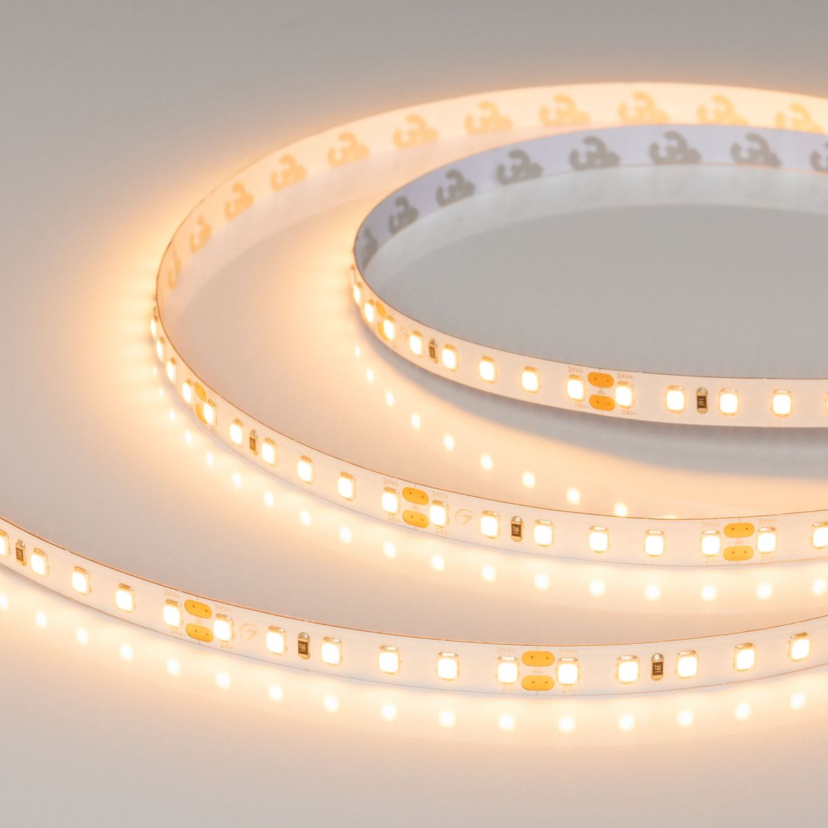 Светодиодная лента Arlight UL-A120-8mm 24V Warm2400 (9.6 W/m, IP20, 5m) (7 лет) 042299