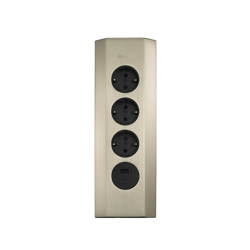 Блок розеток 50F (NEW) (3 секции и 2 USB) Mebax 00-00001588